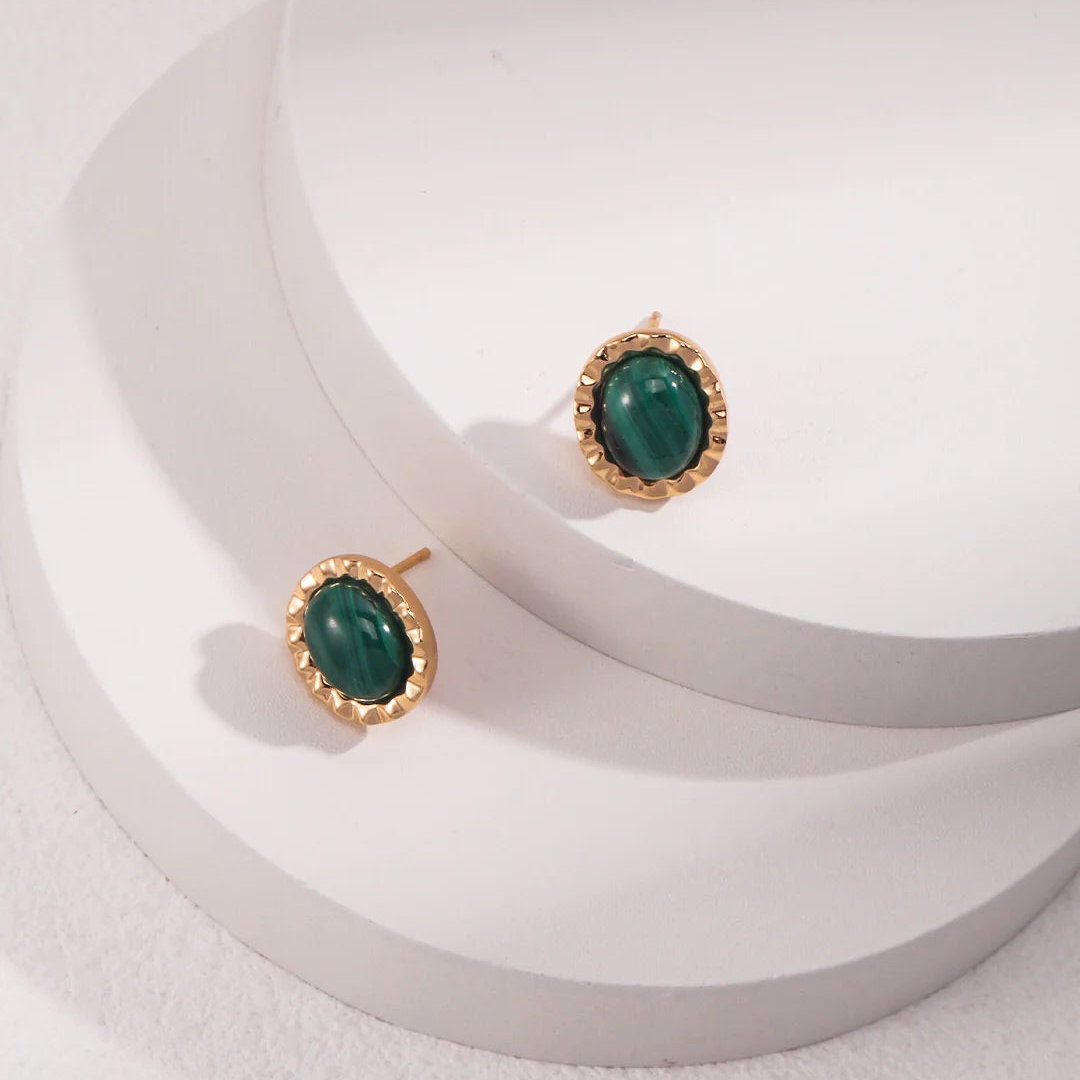 Charm Malachite Stud
