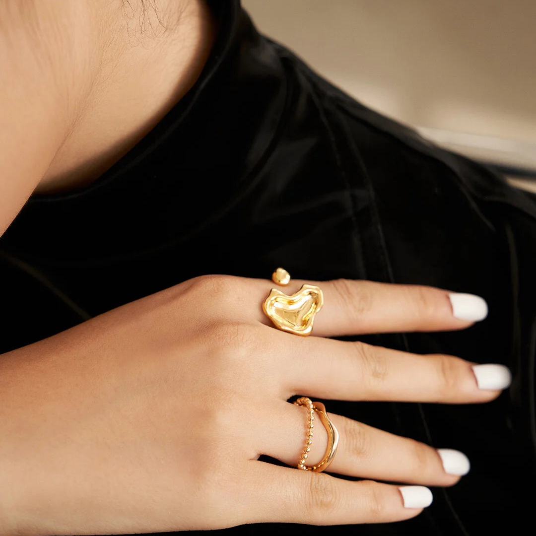 Irregular Rings with Beaded Chain Ring