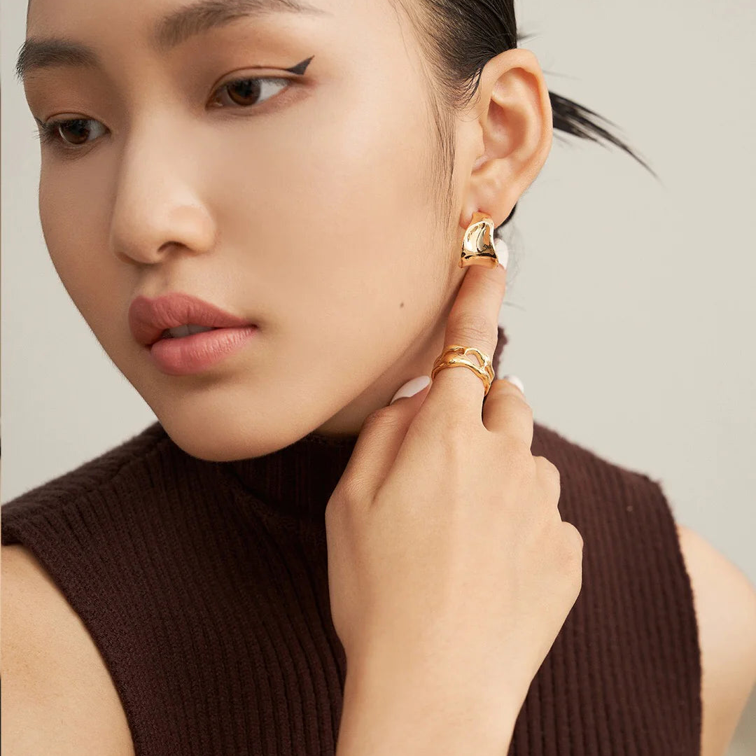 Irregular Concave Convex Earrings