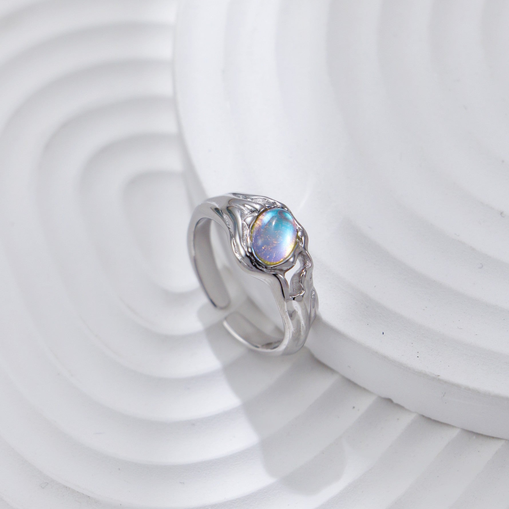 Minimalist Moon Stone Ring
