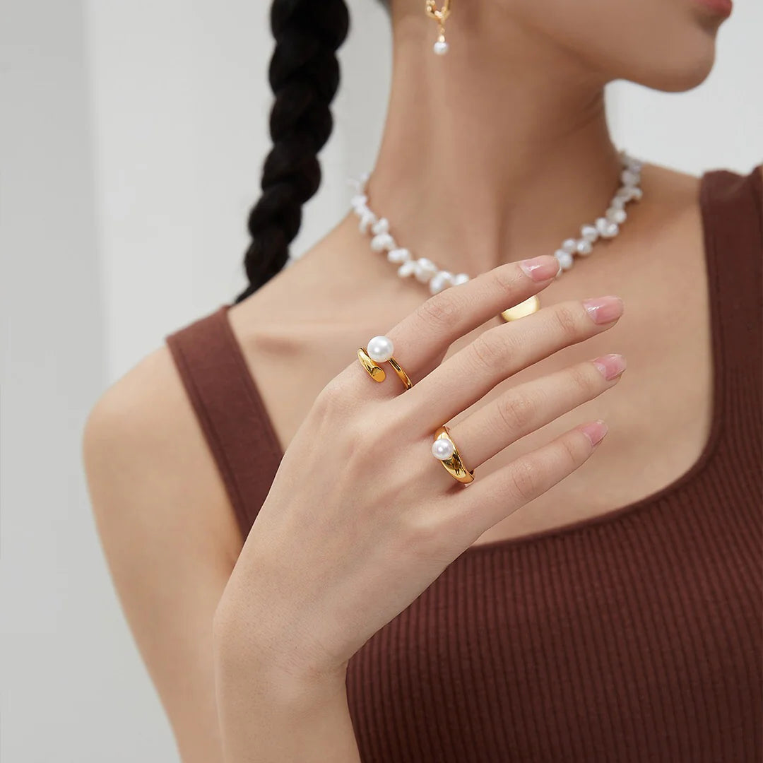 Freshwater Pearl Open Tail Ring