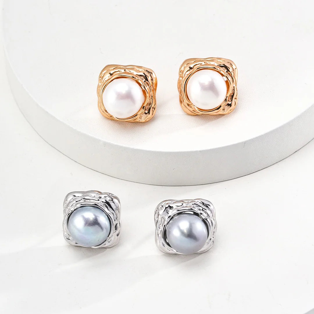 Minimalist Pearl Stud Earrings