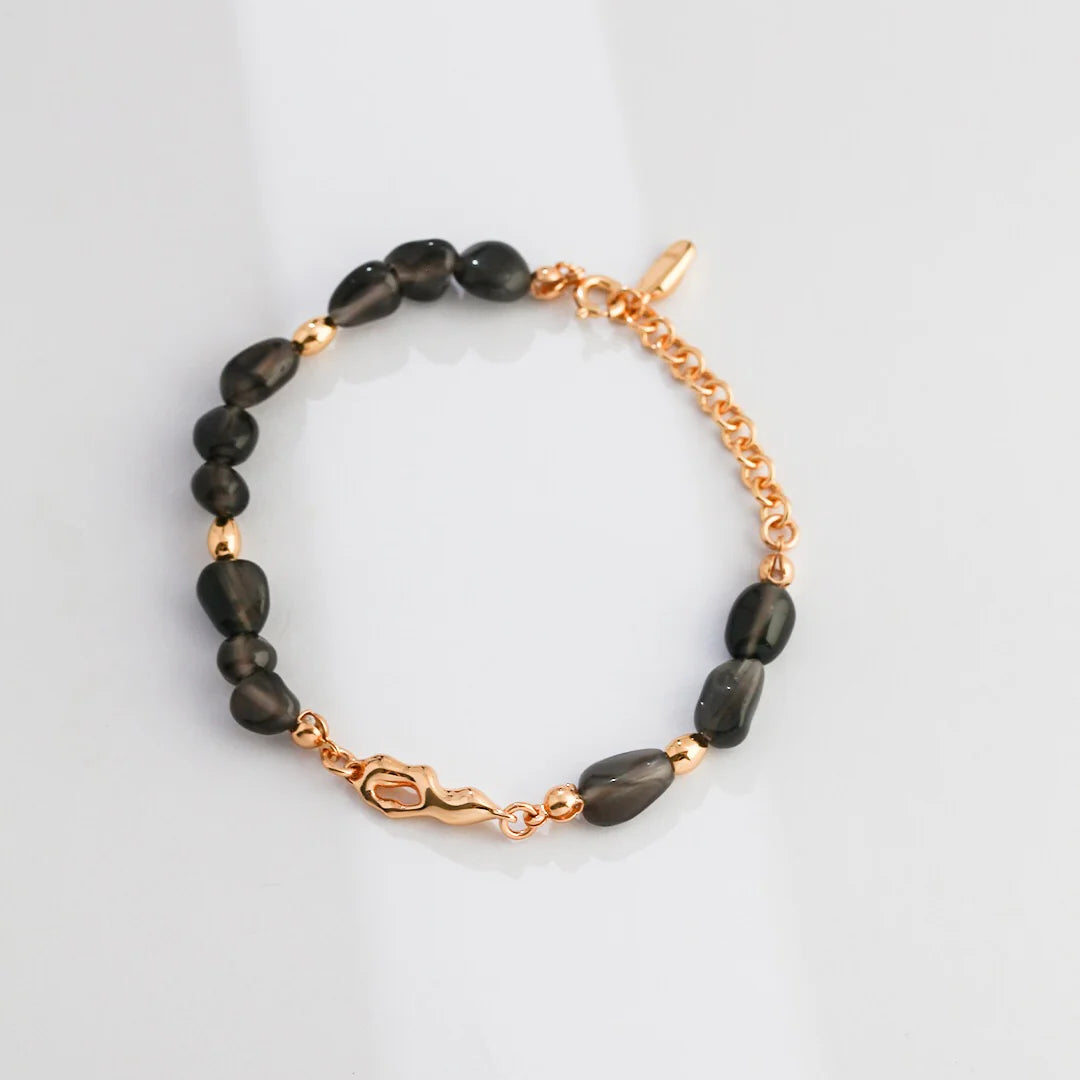 Natural Element Obsidian Stone Bracelet