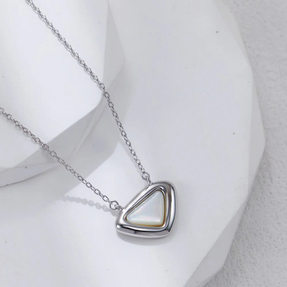 White Shell Triangle Necklace