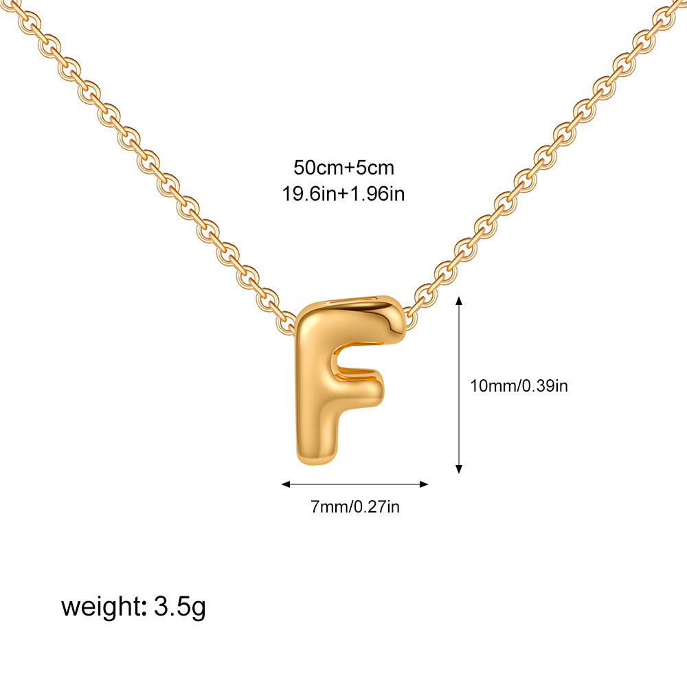 Mini Initial Bubble Letter Necklace