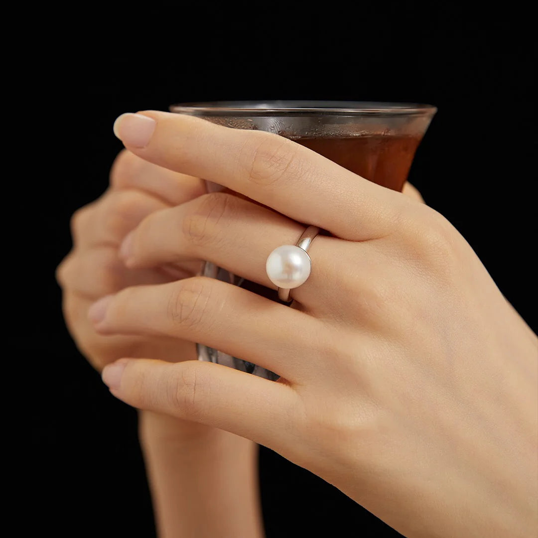Large Pearl Open Ring