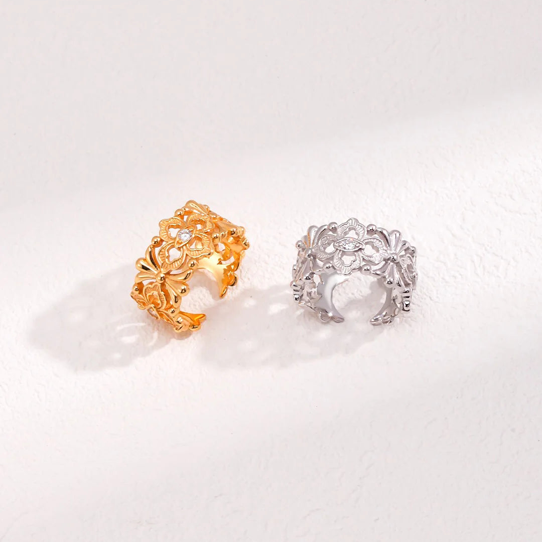 Open Hollow Carved Band Ring