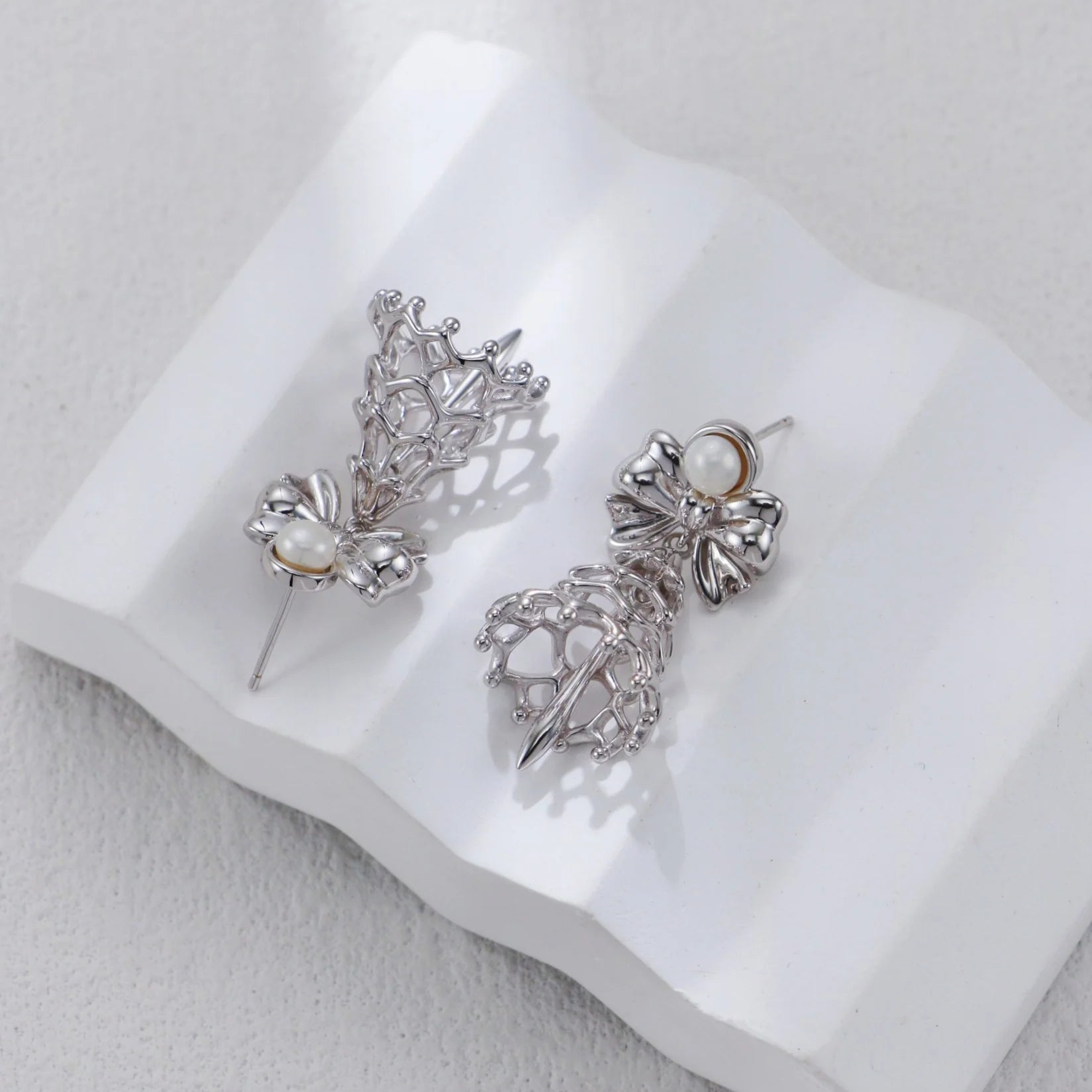 Christmas-Themed Pearl Earrings