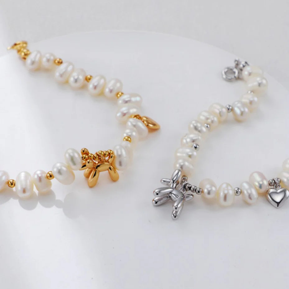 Balloon Dog Pearl Bracelet