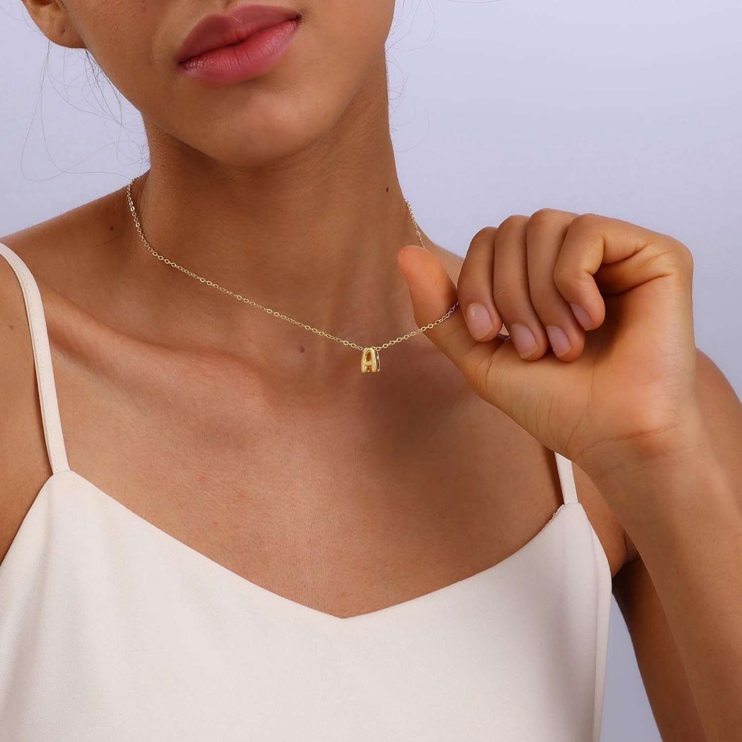 Mini Initial Bubble Letter Necklace