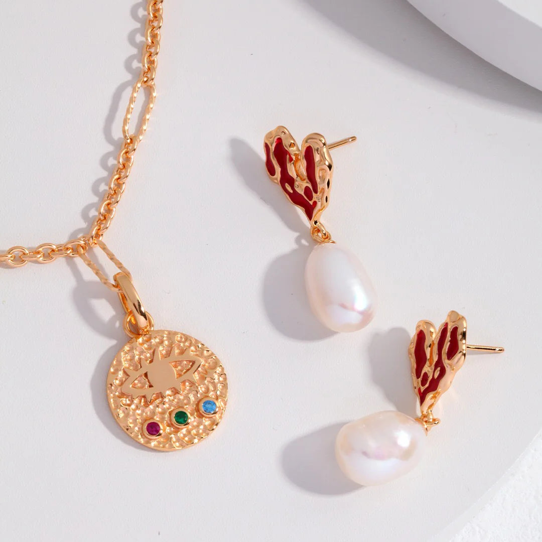 Heart Love Pearl Earrings