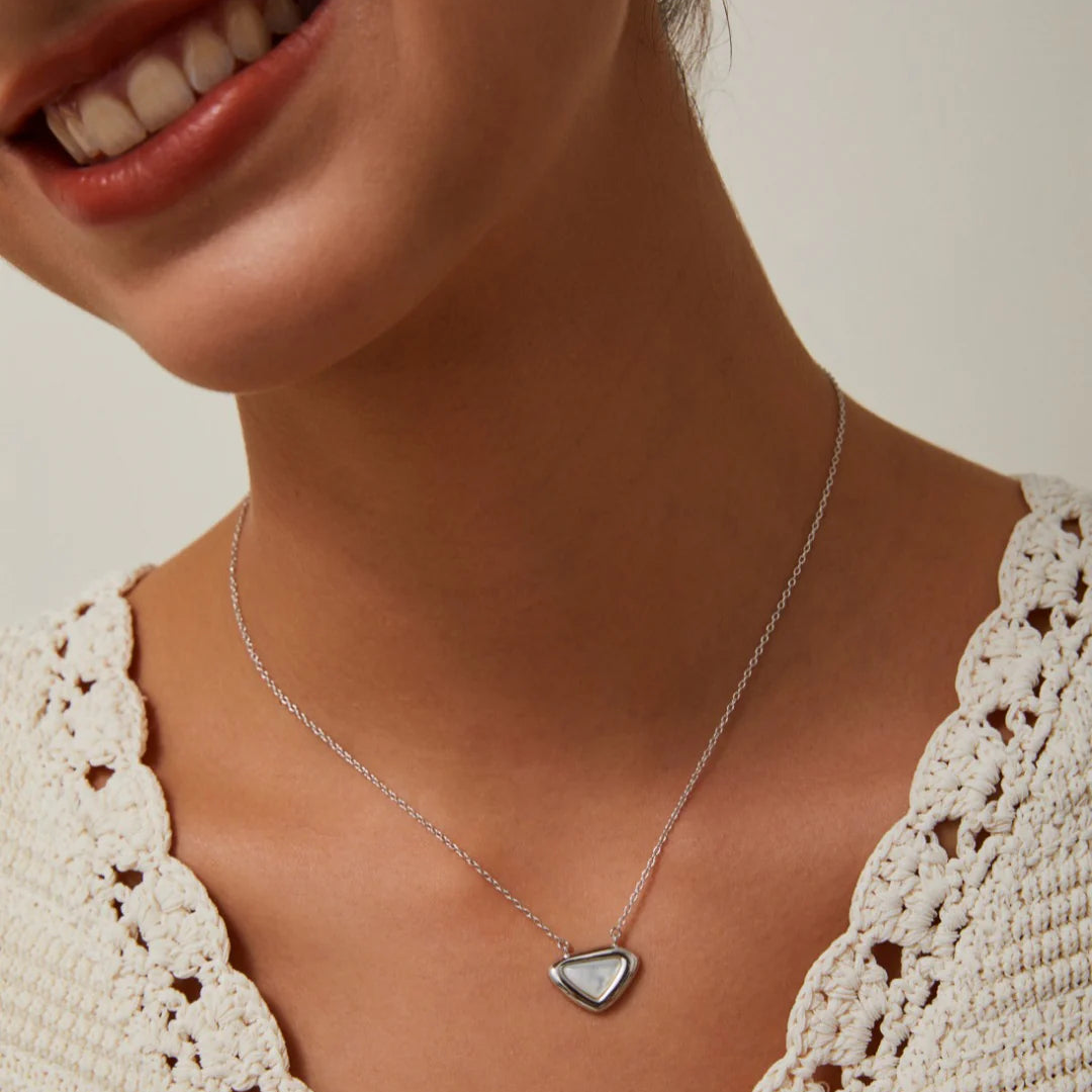 White Shell Triangle Necklace