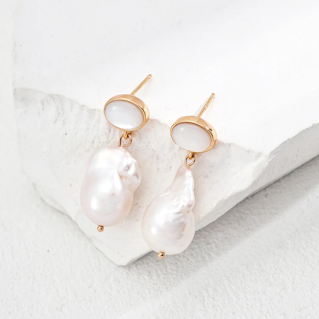 Classic Natural Pearl Shell Earrings