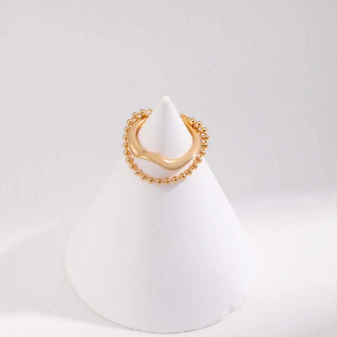 Irregular Rings with Beaded Chain Ring