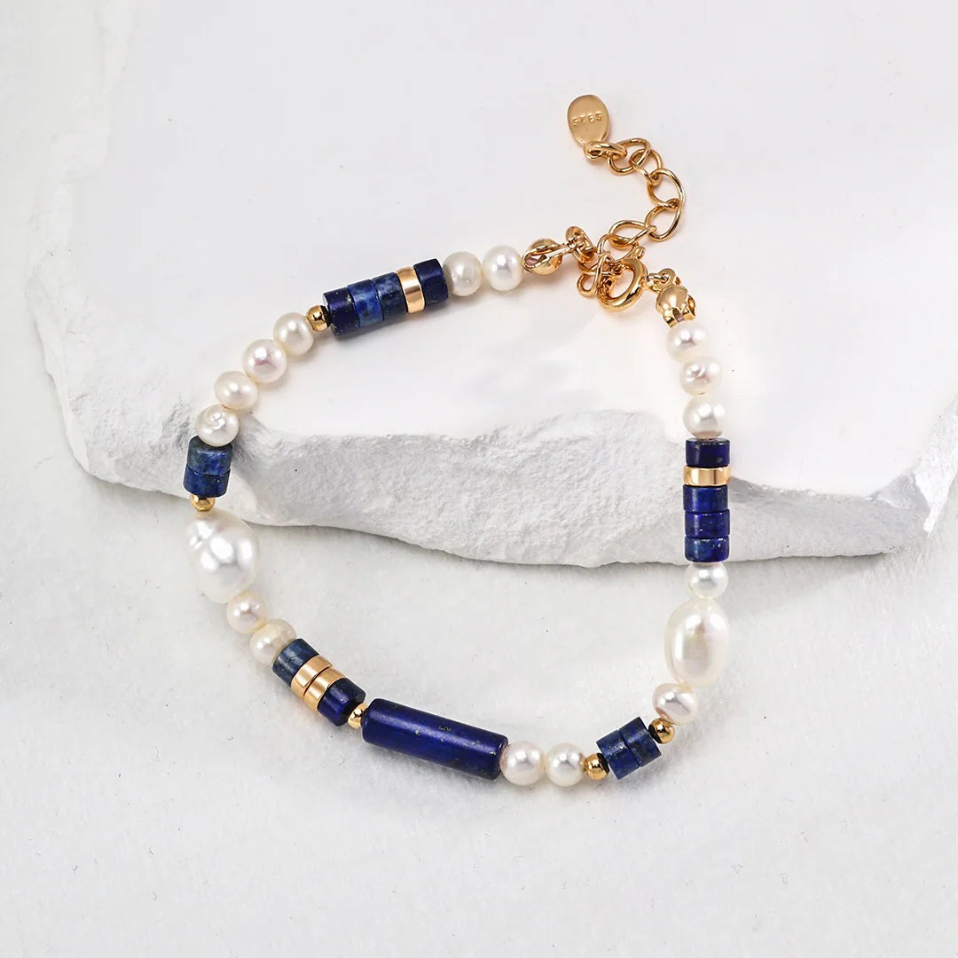 Natural Lapis Lazuli Pearl Bracelet