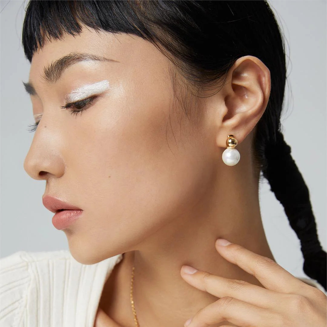 Simple Elegant Pearl Drop Earrings