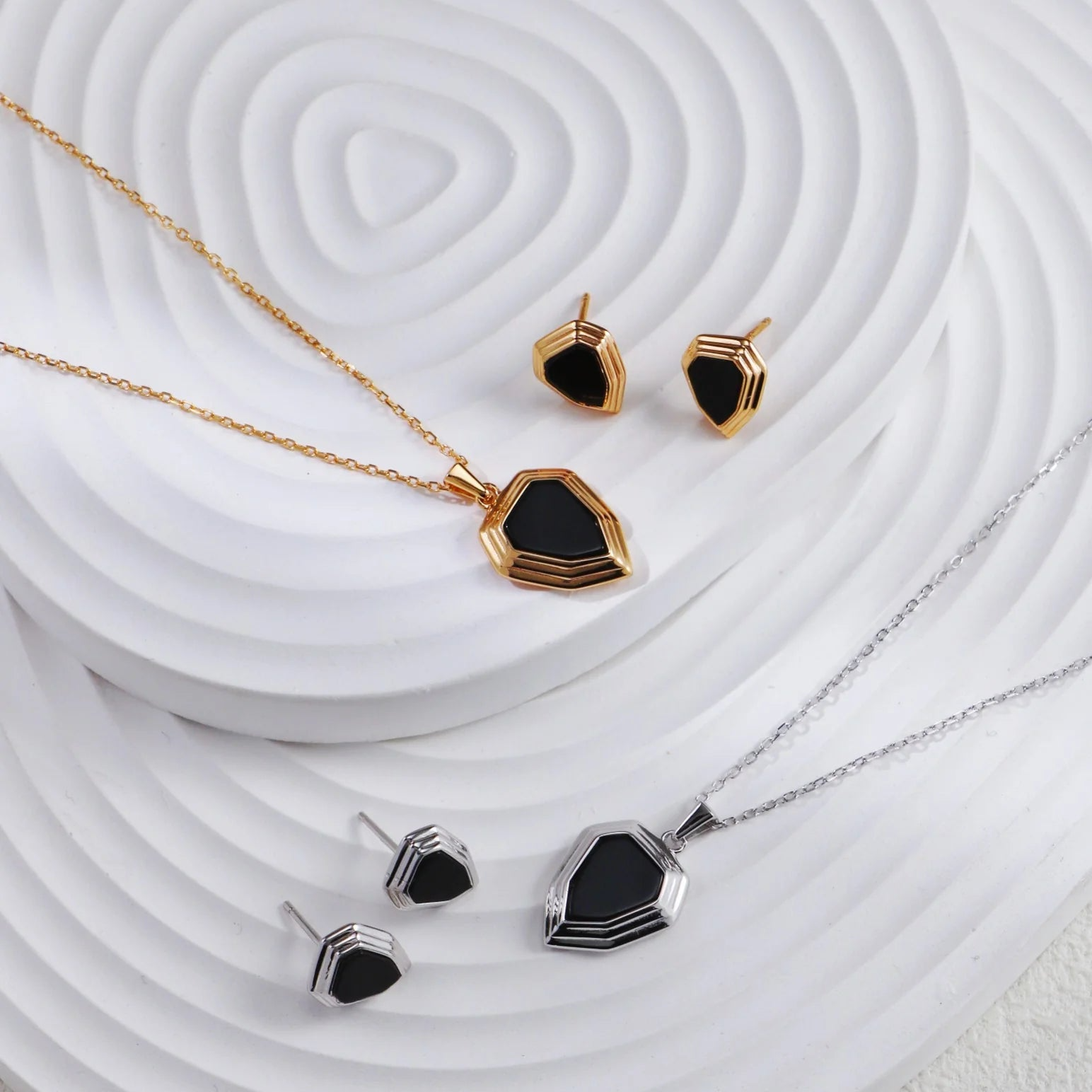 Black Onyx Shield Necklace