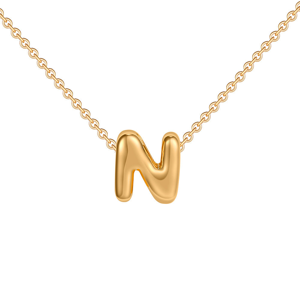 Mini Initial Bubble Letter Necklace