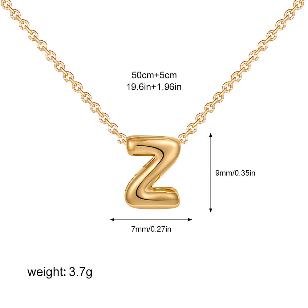 Mini Initial Bubble Letter Necklace