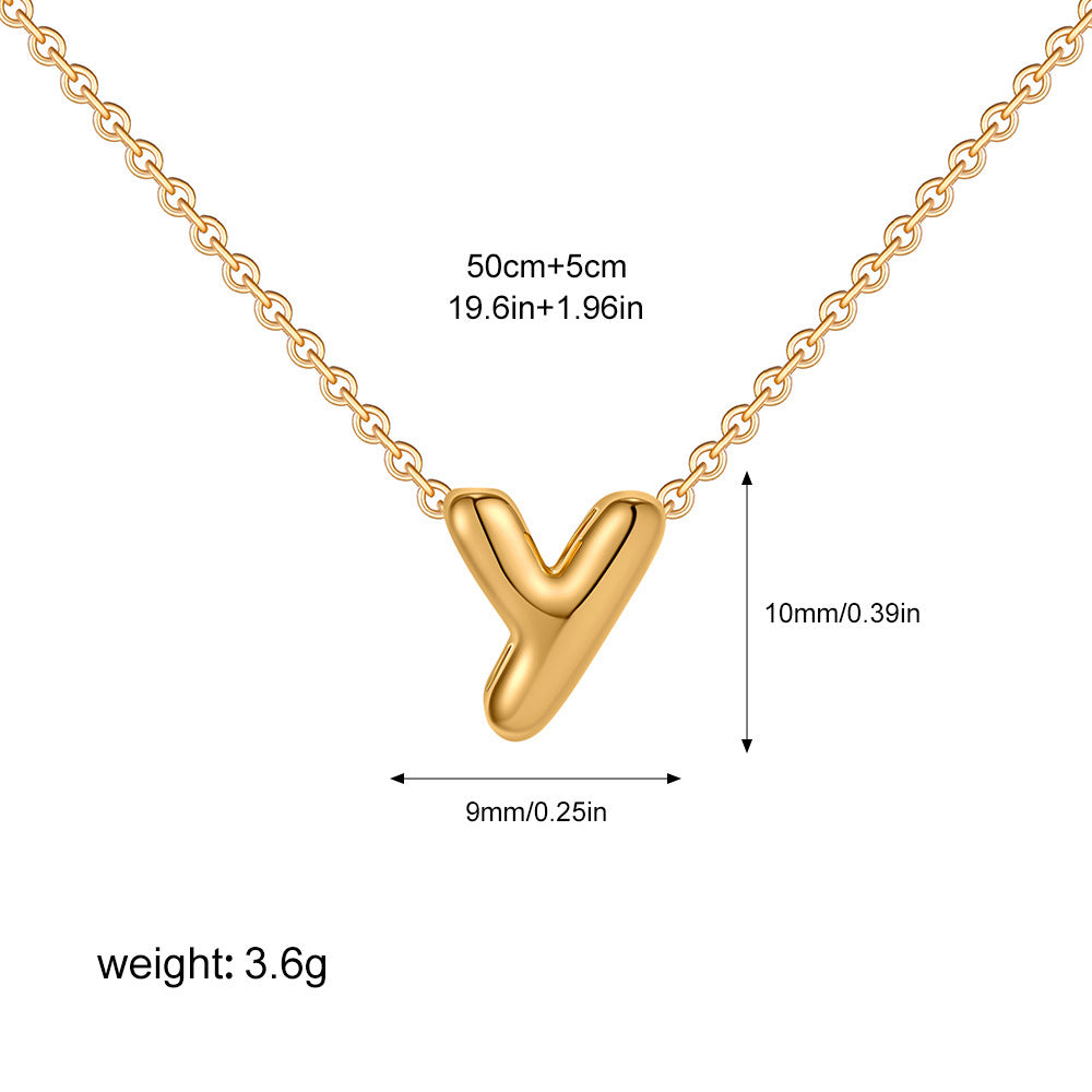Mini Initial Bubble Letter Necklace