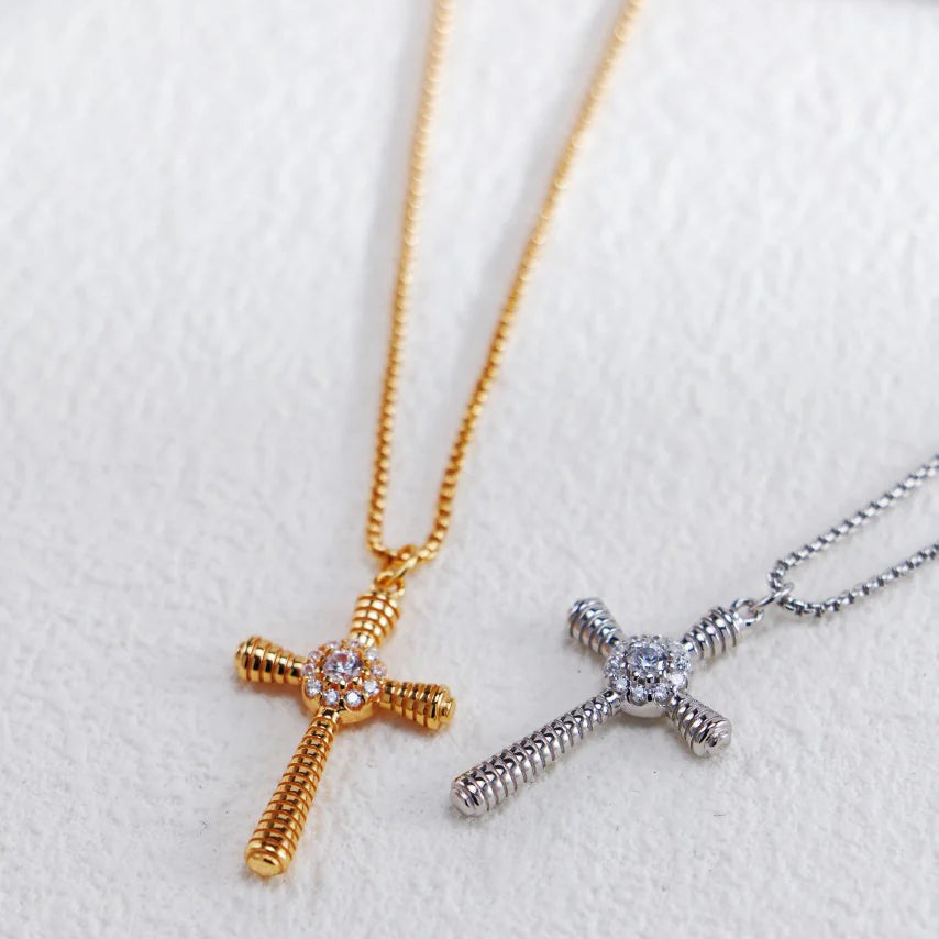 Fashion Cross Pendant Necklace with Zircon