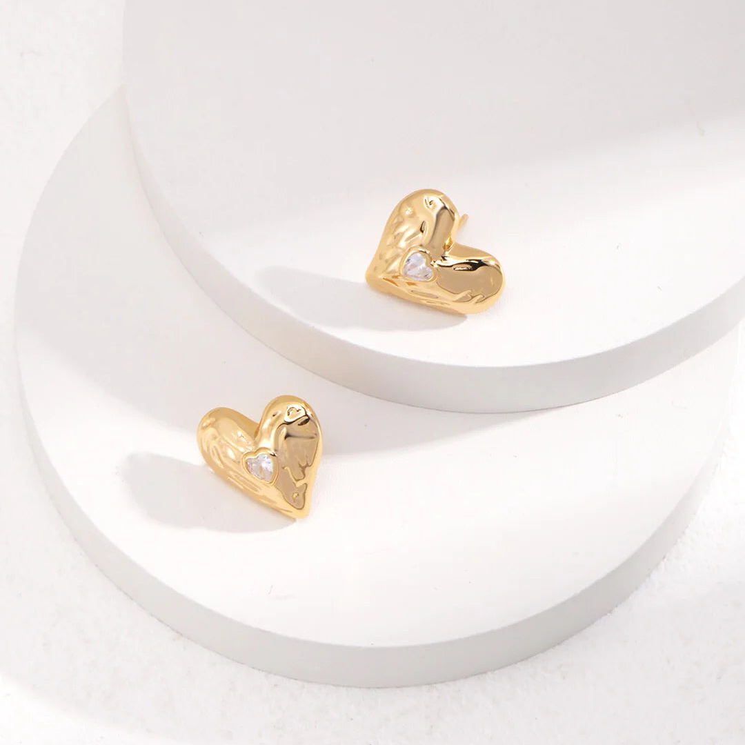 Love Heart Zircon Stud