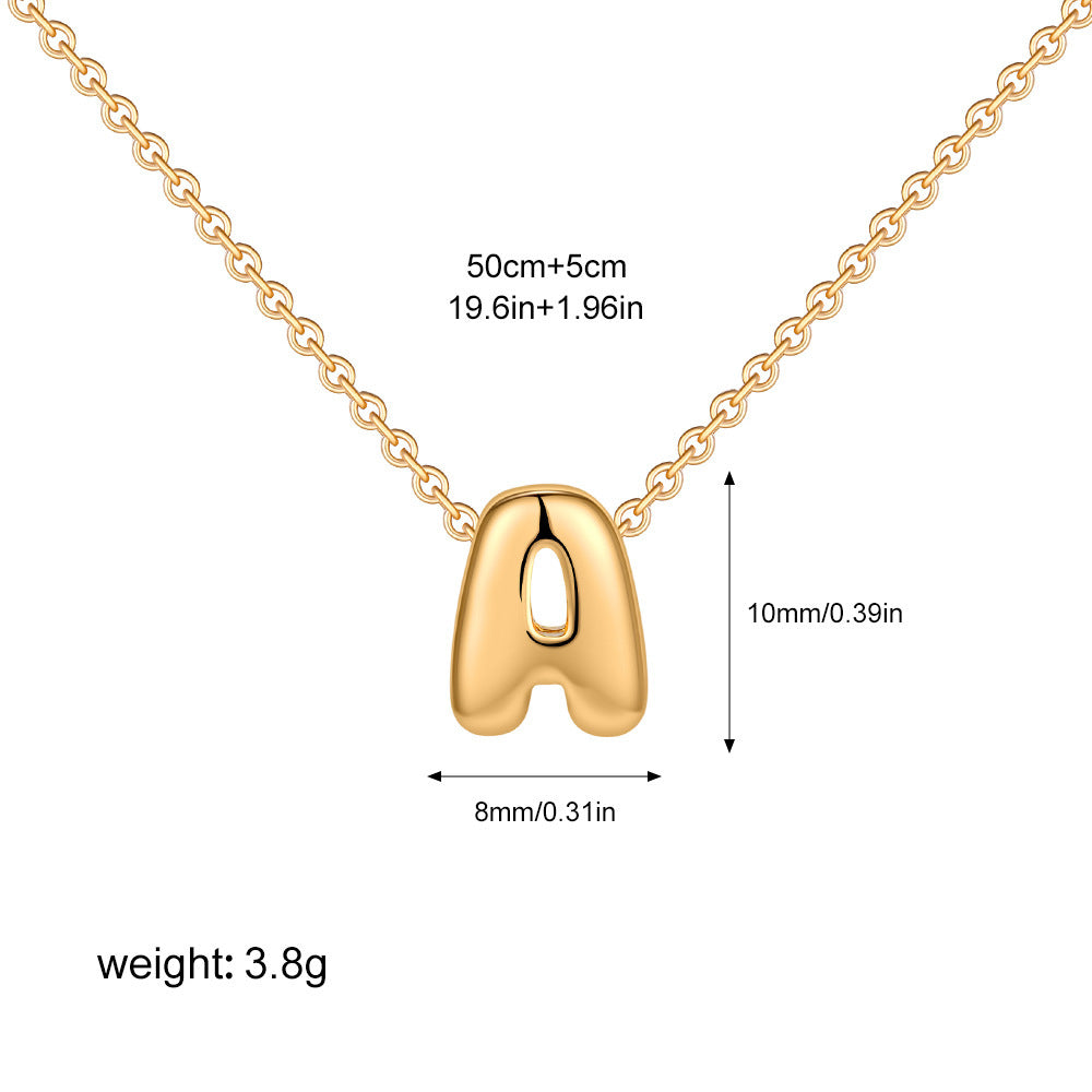 Mini Initial Bubble Letter Necklace