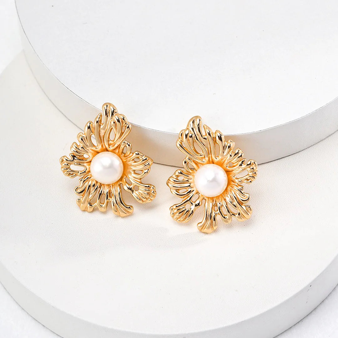 Sunflower Pearl Earrings
