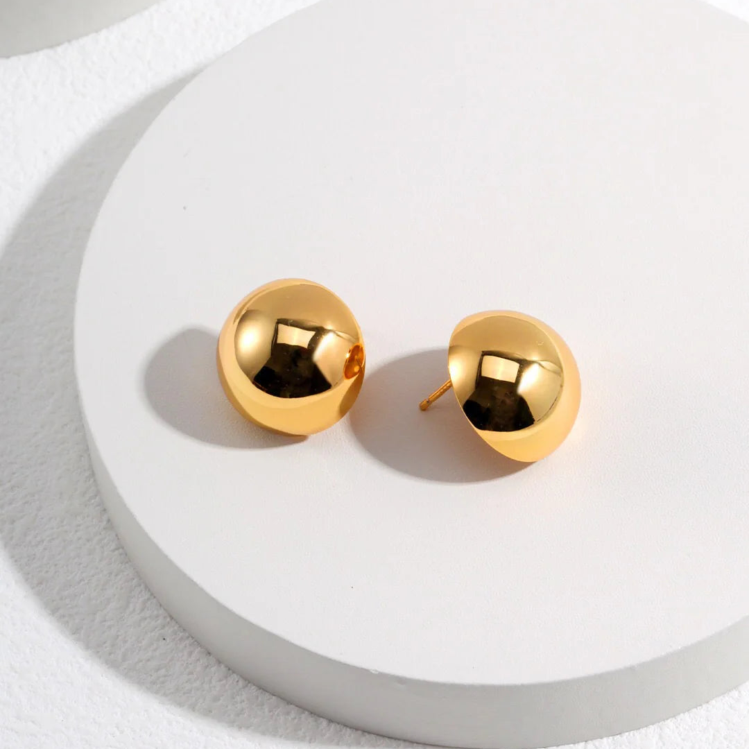 Metal Half Ball Stud Earrings