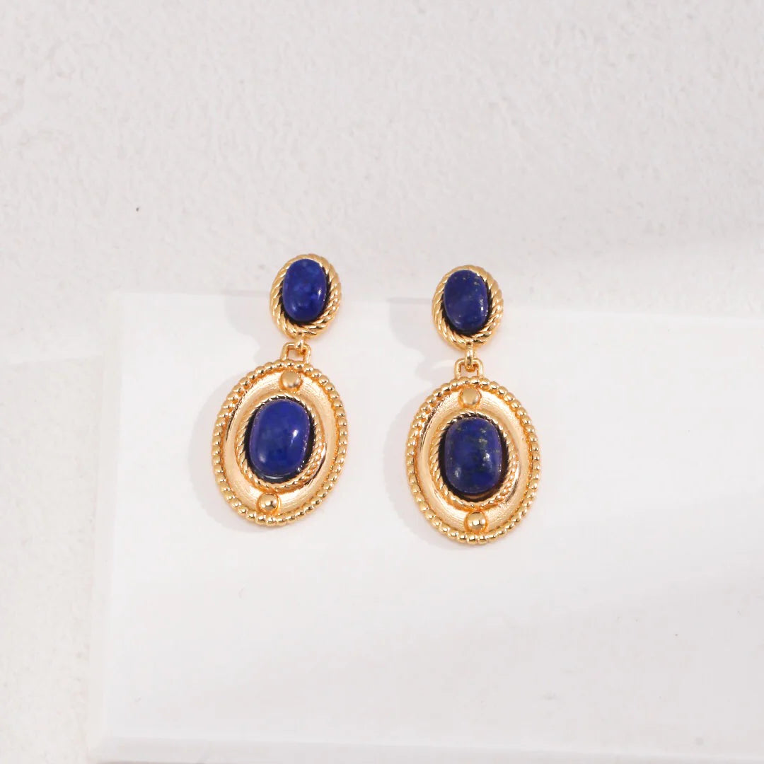 Natural Lapis Lazuli Dangle Earrings