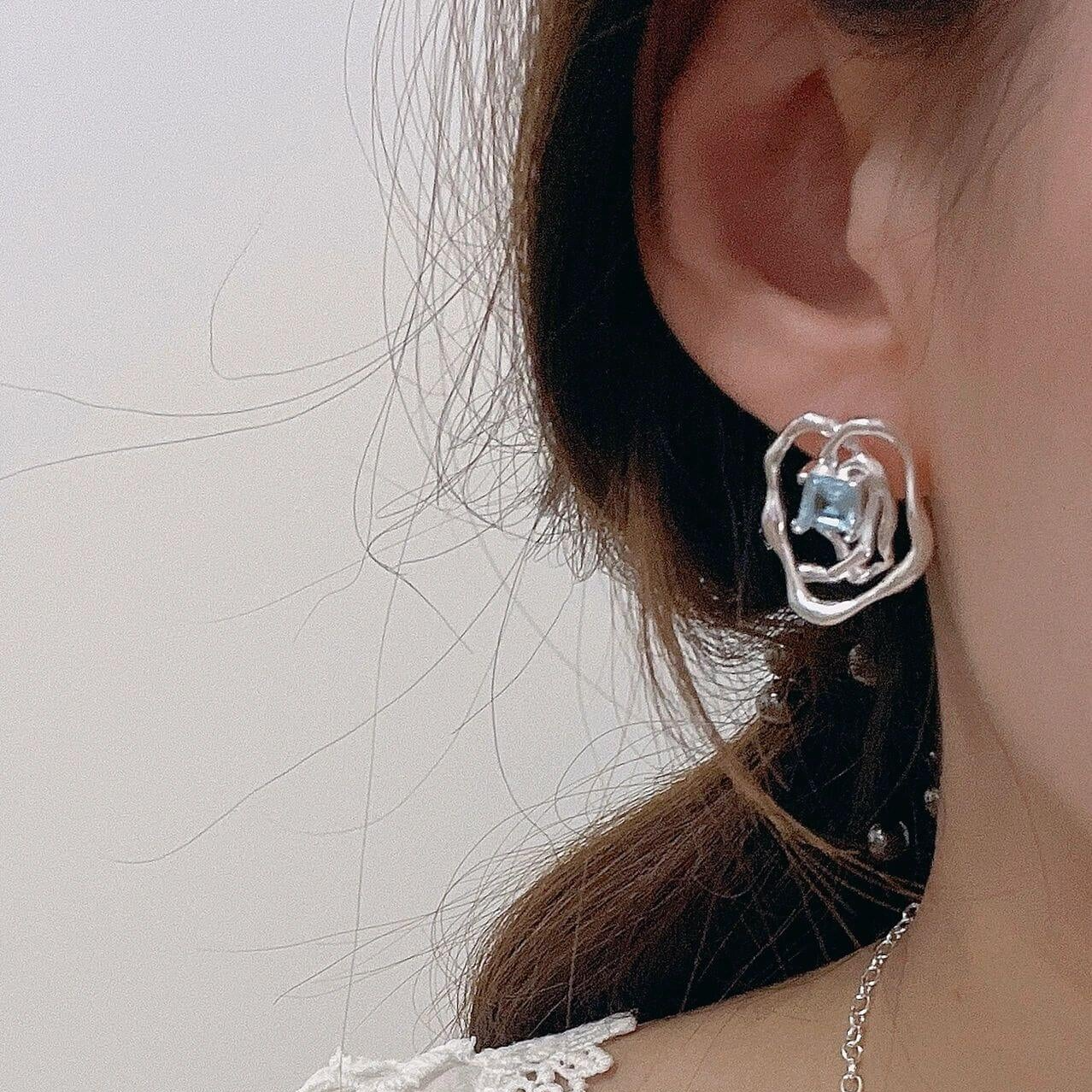 Blue Topaz Statement Earrings