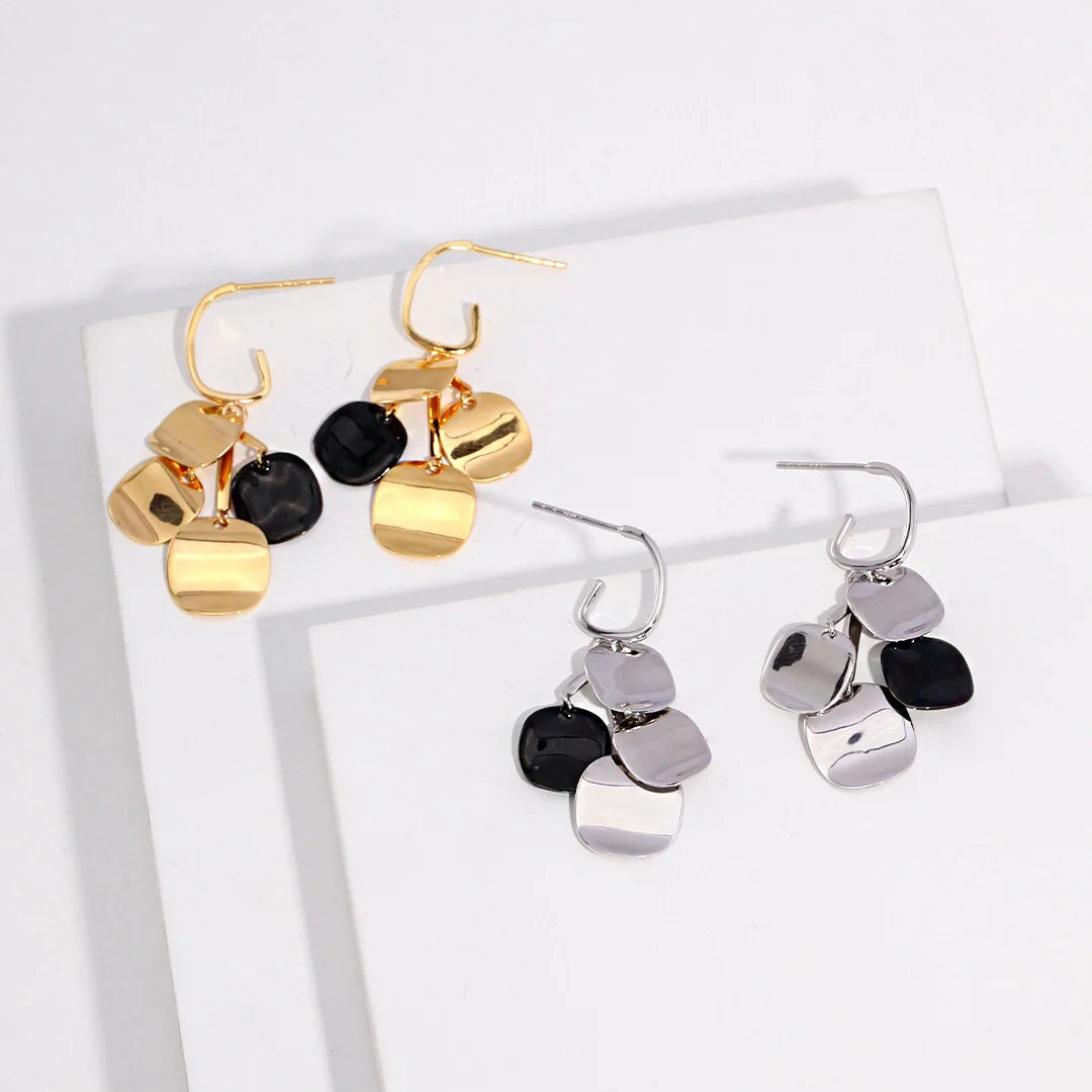 Geometric Glitter Stack Earrings