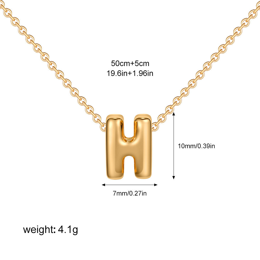 Mini Initial Bubble Letter Necklace