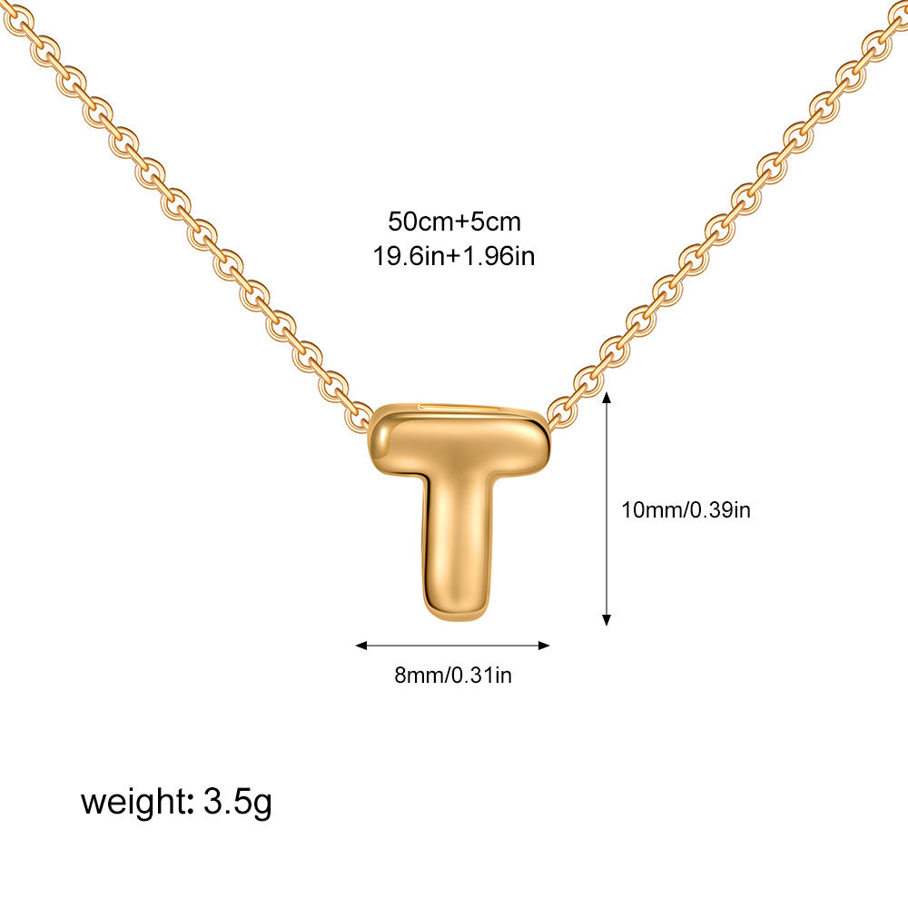 Mini Initial Bubble Letter Necklace