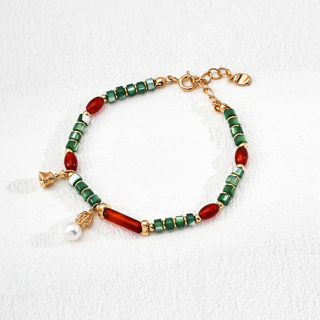 Pearl Agate Shell Charm Bracelet