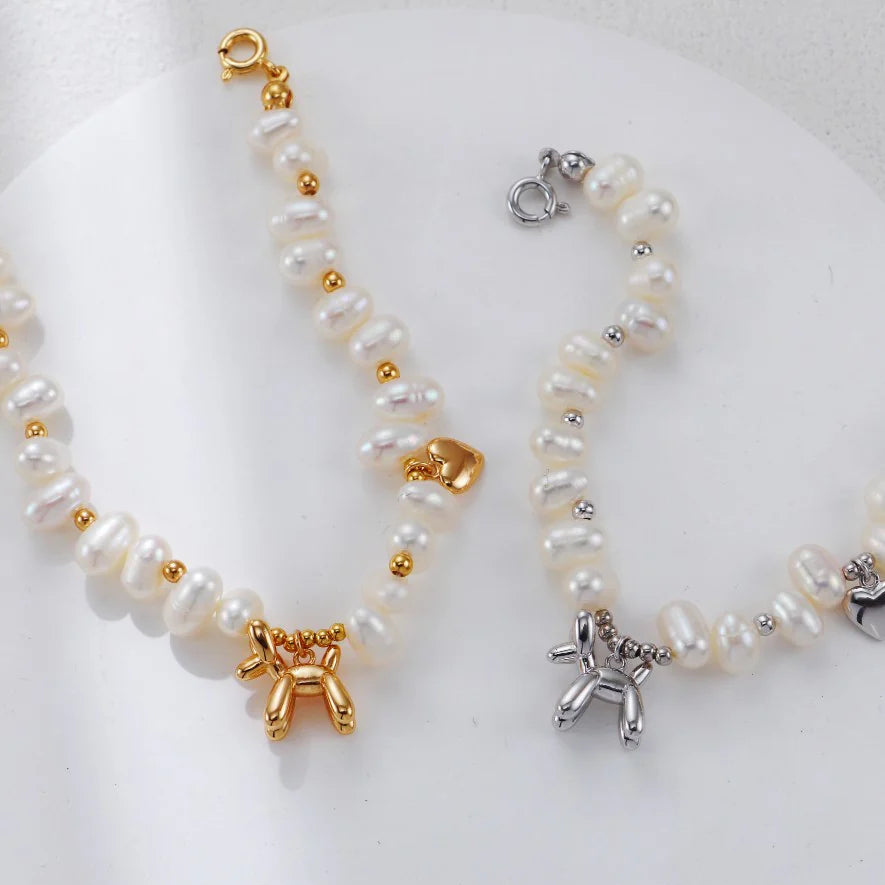 Balloon Dog Pearl Bracelet