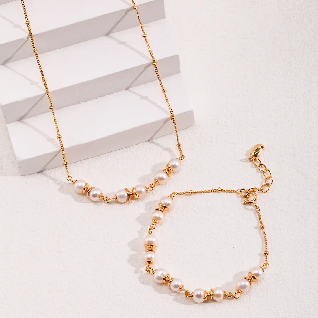 Minimalist Style Pearl Spacer Bracelet