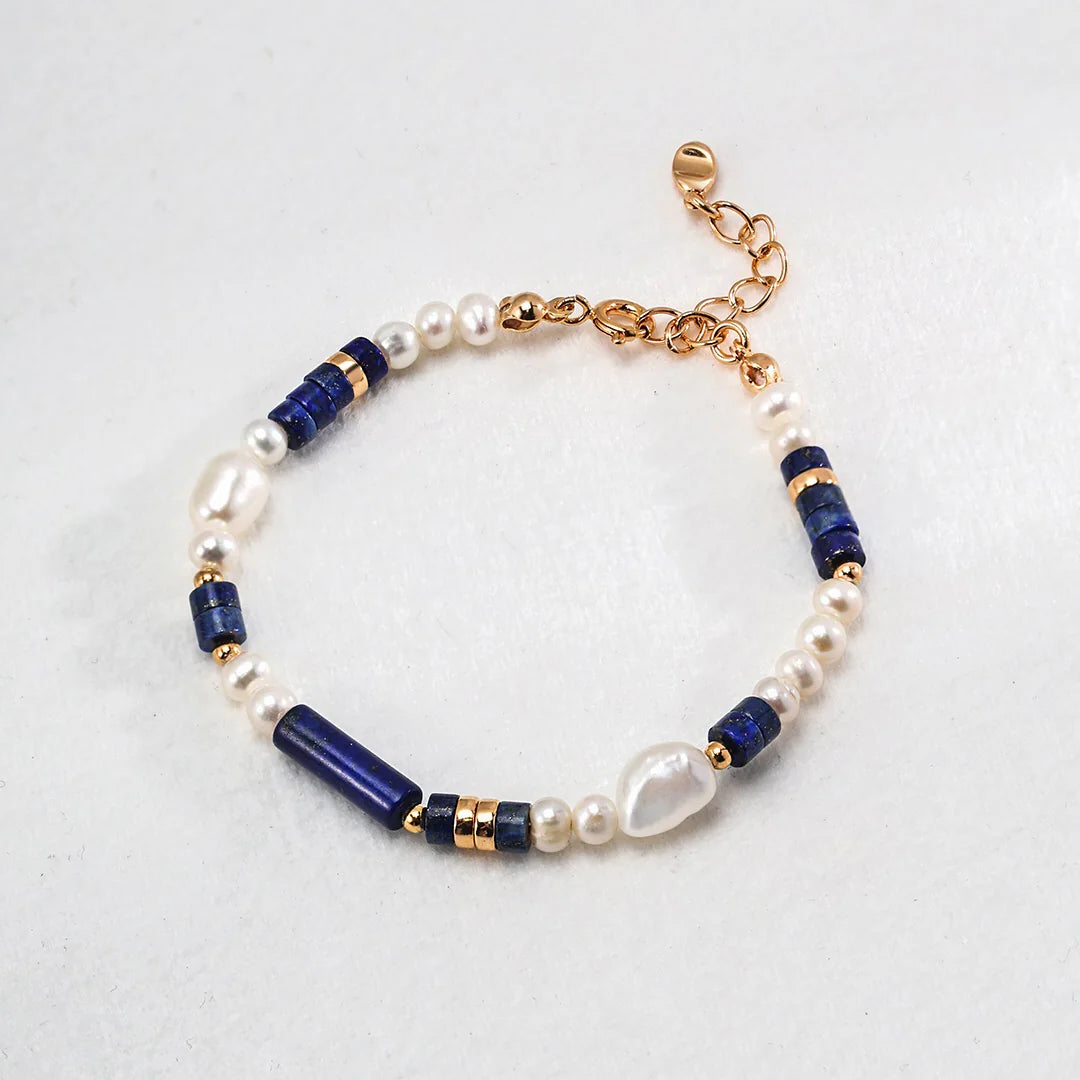 Natural Lapis Lazuli Pearl Bracelet