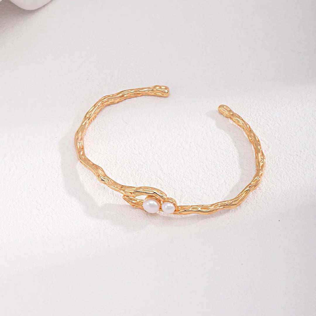 Double-Pearl Cuff Bracelet
