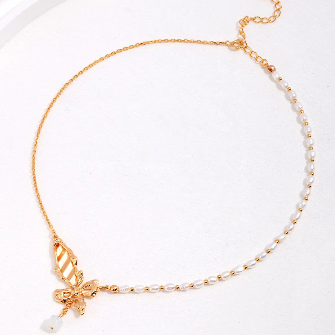 Butterfly Pearl Necklace