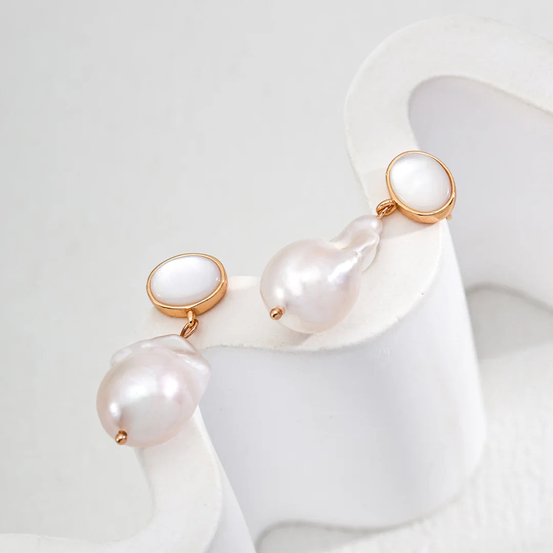 Classic Natural Pearl Shell Earrings