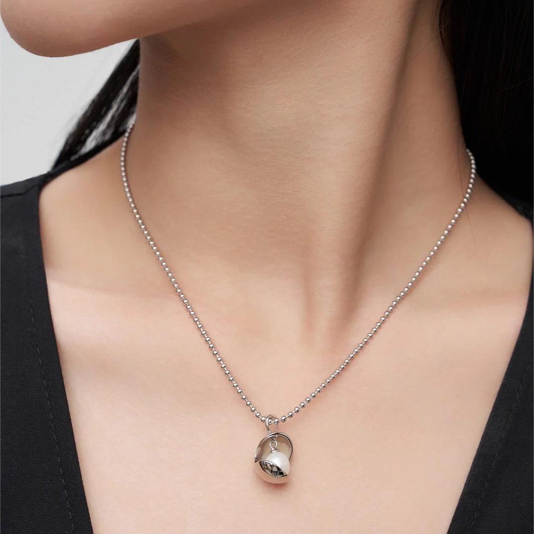 Open Ball Pearl Bead Necklace