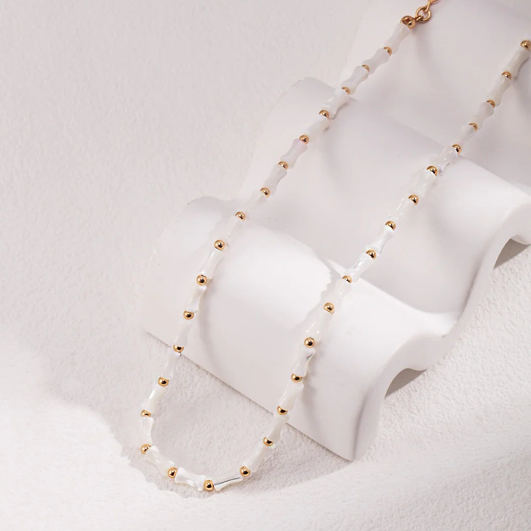 White Bamboo Choker Necklace