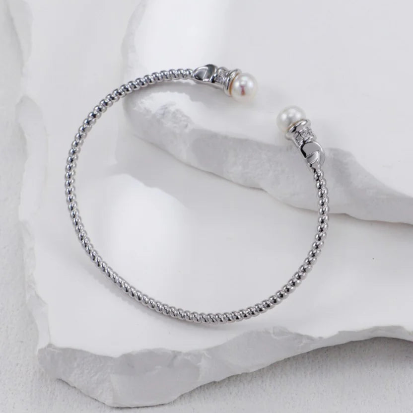 Open-Style Pearl Bangle