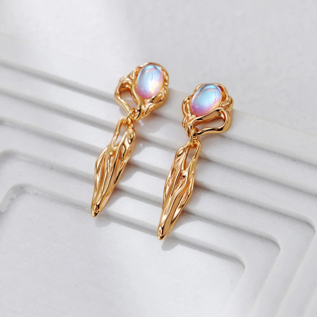 Retro Moonstone Earrings