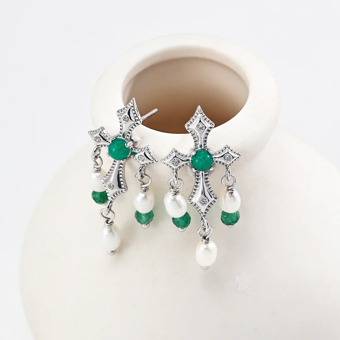 Vintage Natural Gemstone Earrings