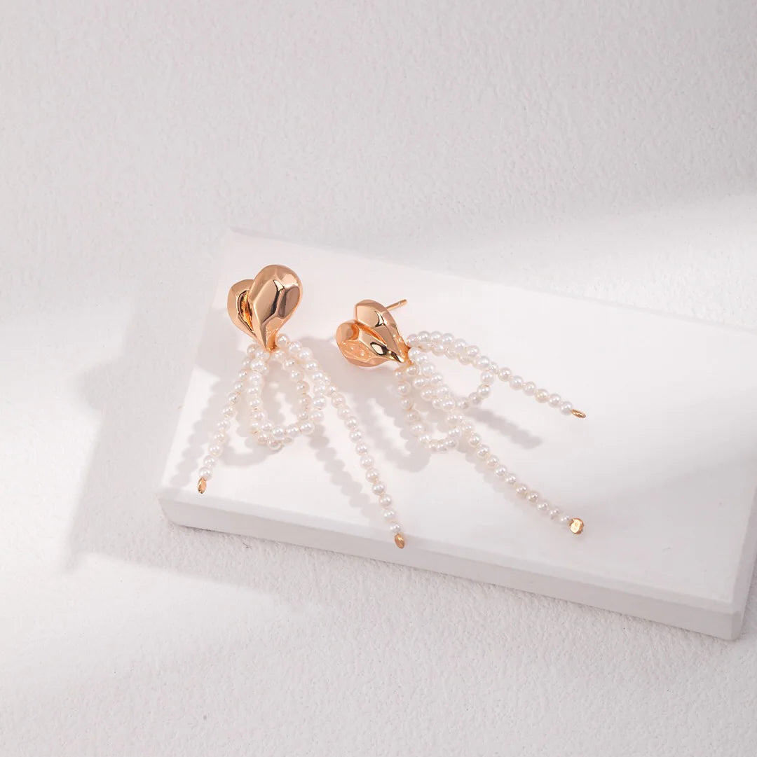Heart Shell Dangle Earrings
