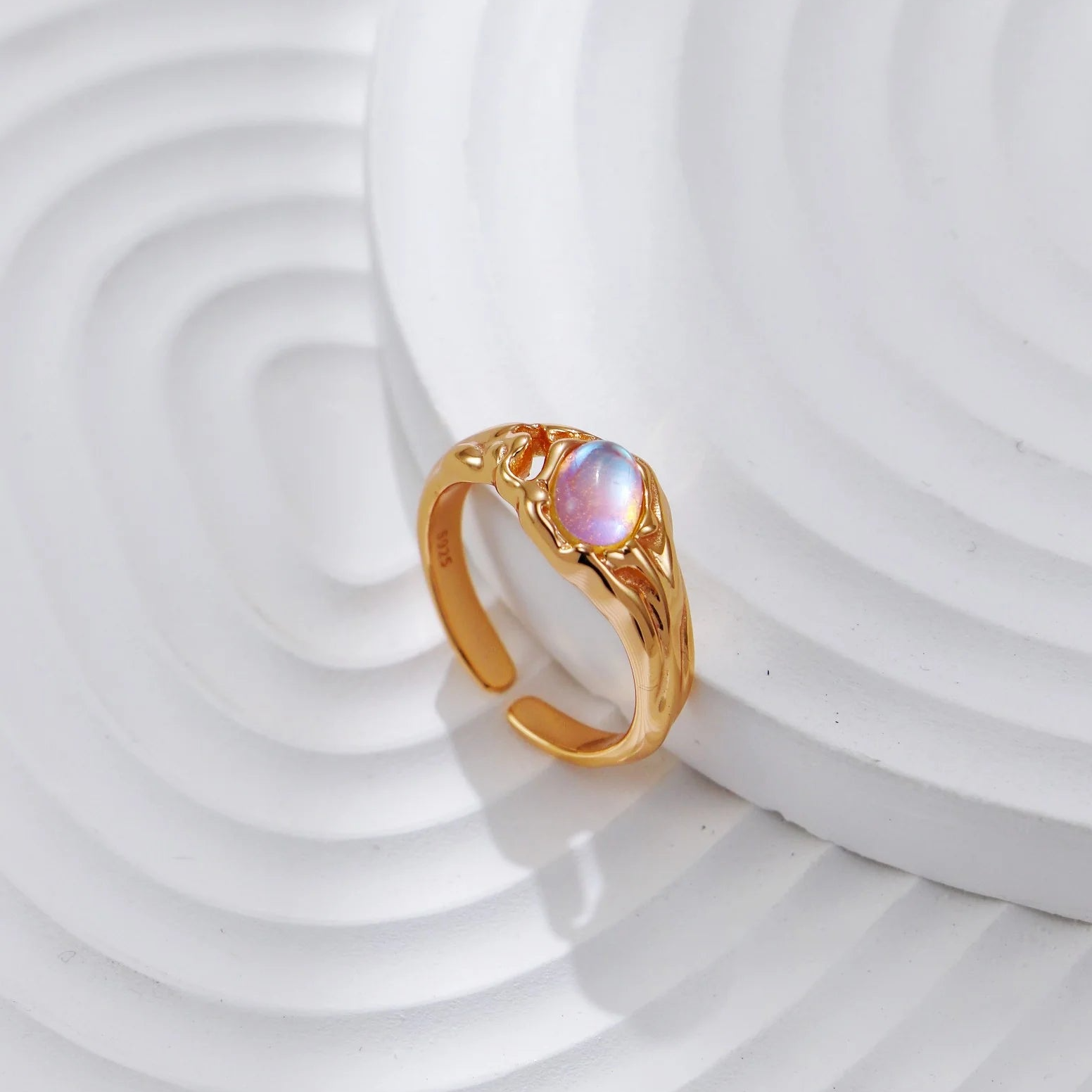 Minimalist Moon Stone Ring