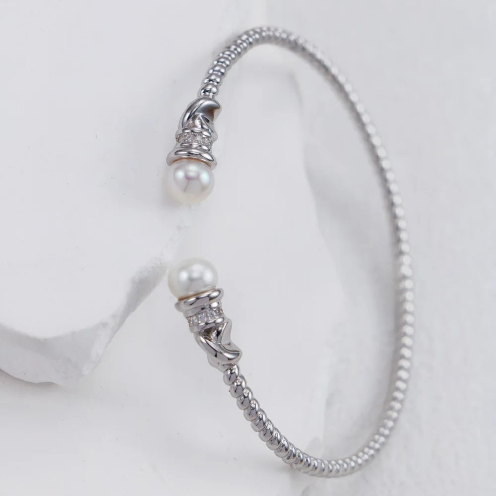 Open-Style Pearl Bangle