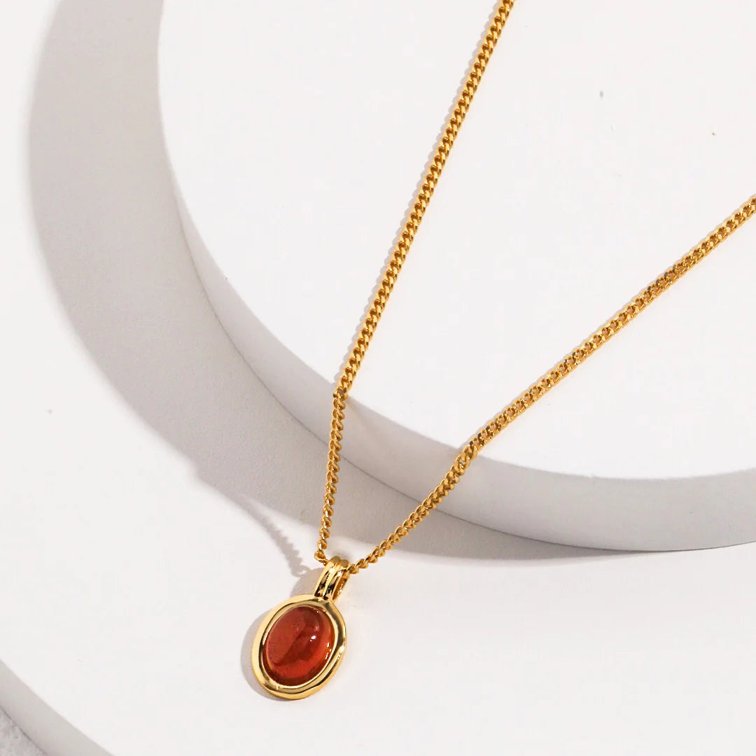 Red Agate Drop Necklace
